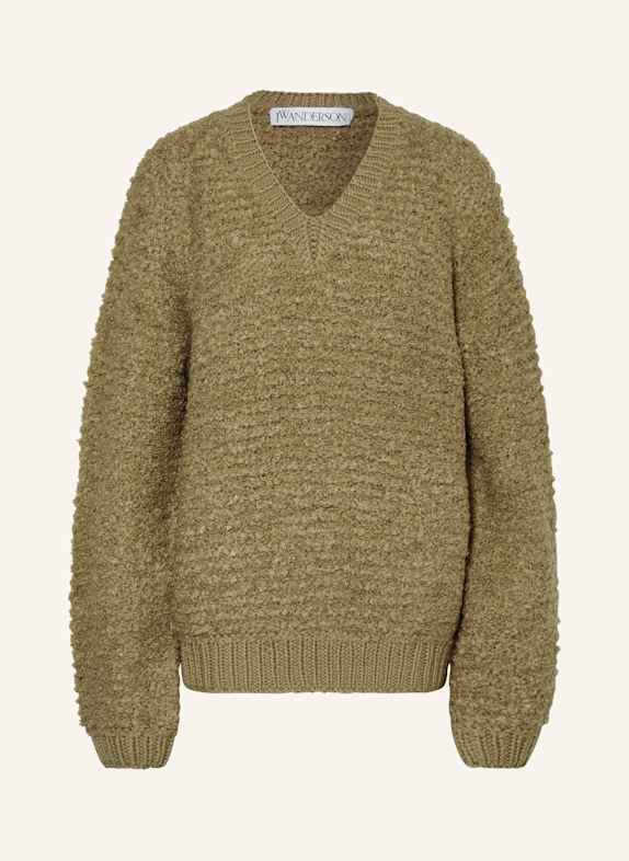 JW ANDERSON Bouclé-Pullover KHAKI