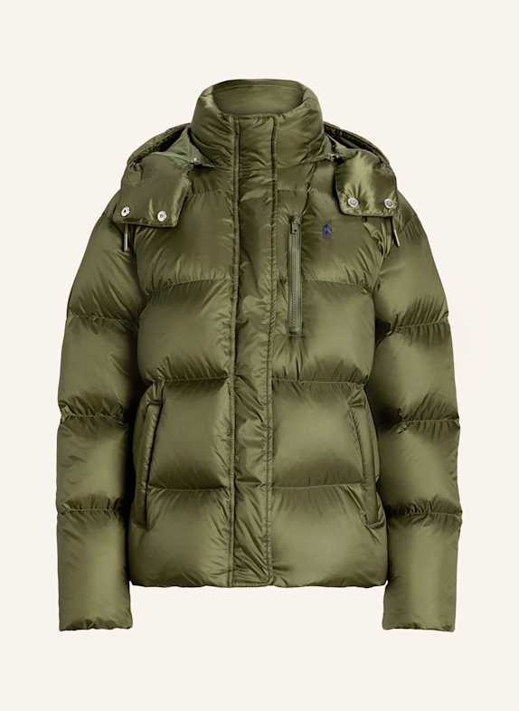 POLO RALPH LAUREN Down jacket with removable hood OLIVE