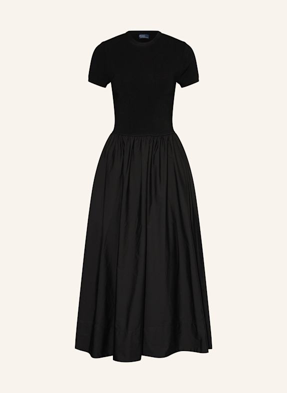 POLO RALPH LAUREN Kleid im Materialmix SCHWARZ