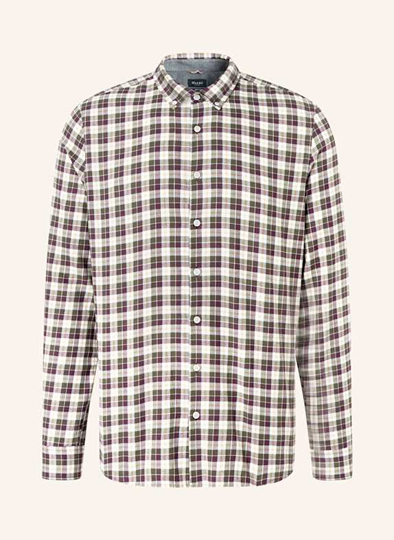 MAERZ MUENCHEN Flanellhemd Modern Fit KHAKI/ LILA/ BEIGE