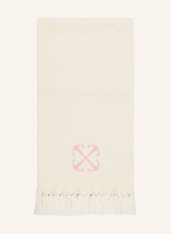 Off-White Szal ARROW ECRU/ RÓŻOWY
