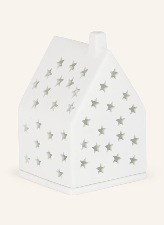 RÄDER Dekofigur LICHTHAUS STERNE mit Teelichthalter WEISS
