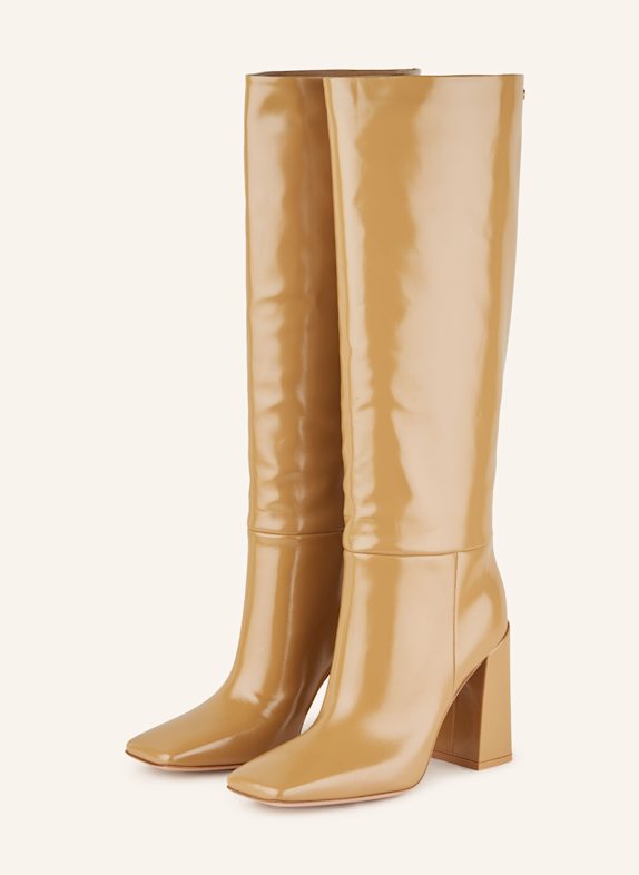 Gianvito Rossi Lackstiefel NUIT CAMEL