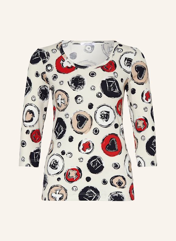 efixelle Shirt with 3/4 sleeves ECRU/ RED/ BLACK