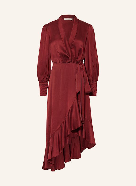 ZIMMERMANN Wrap dress made of silk DARK RED