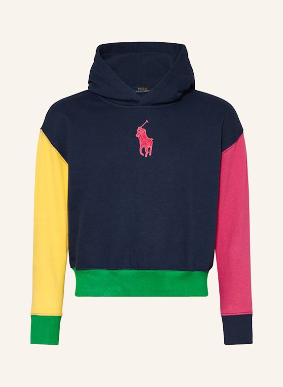 palm angels side stripe knit marine polo shirt item Hoodie DUNKELBLAU/ PINK/ GELB