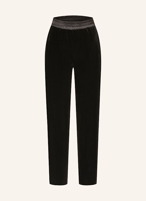 EMPORIO ARMANI Marlenehose aus Samt SCHWARZ