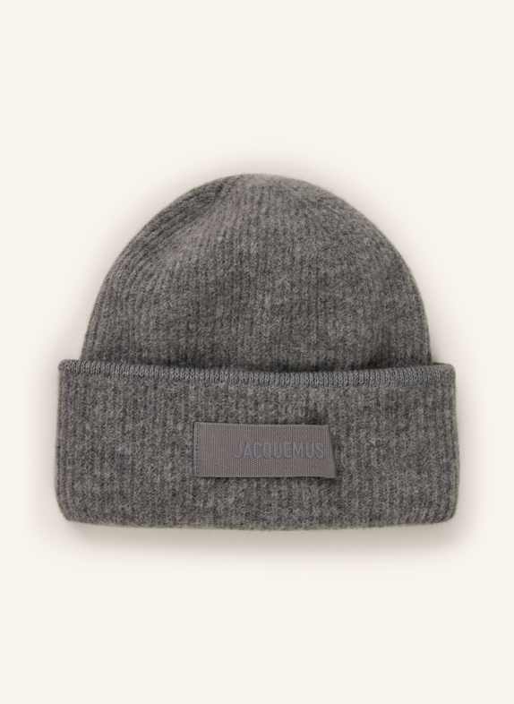JACQUEMUS Čepice LE BONNET GROS GRAIN s alpakou ŠEDÁ