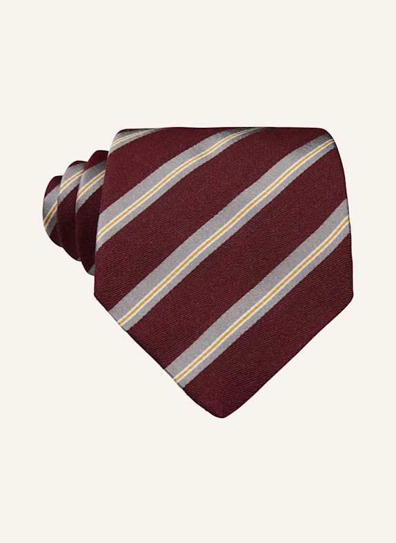 windsor. Krawatte DUNKELROT/ TAUPE/ DUNKELGELB
