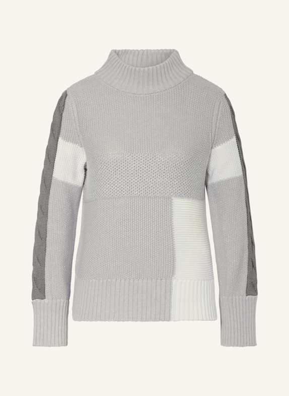 monari Pullover mit Glitzergarn HELLGRAU/ CREME/ GRAU