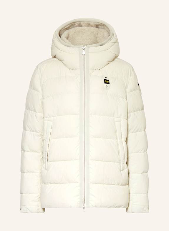 Blauer Steppjacke mit herausnehmbarer Blende ECRU