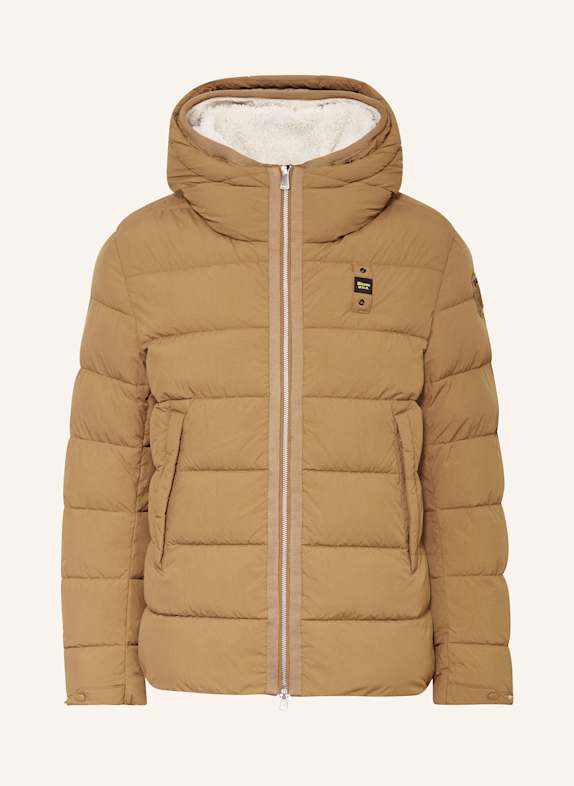 Blauer Steppjacke mit herausnehmbarer Blende HELLBRAUN
