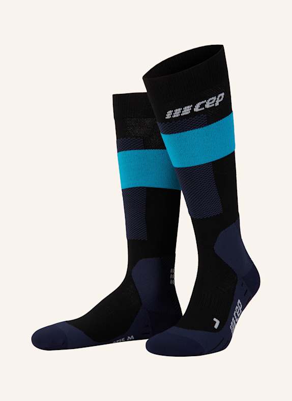 cep Skarpety narciarskie MERINO COMPRESSION z wełną merino 039 blue