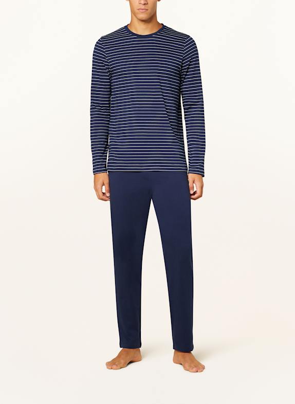 SCHIESSER Pyjamas CASUAL ESSENTIALS MÖRKBLÅ / VIT