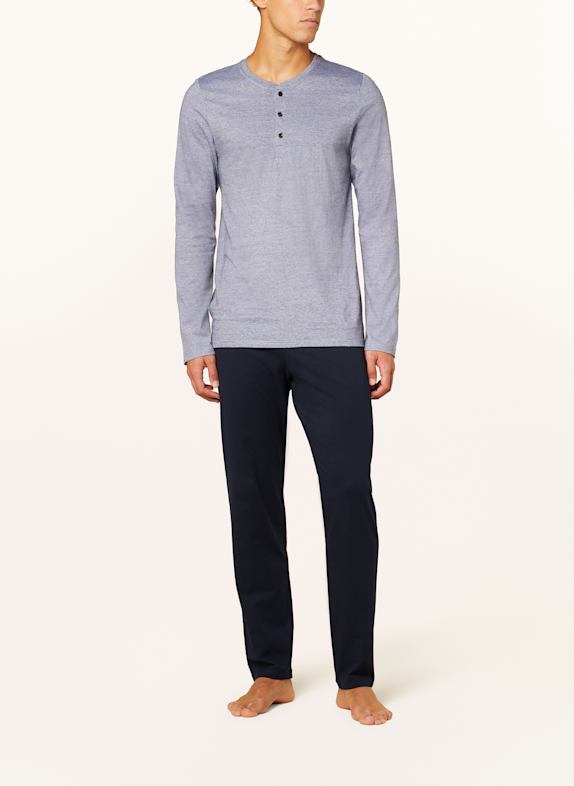SCHIESSER Pyjamas CASUAL ESSENTIALS MÖRKBLÅ / VIT