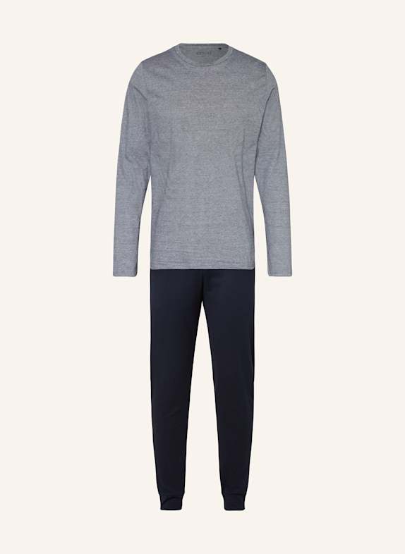 SCHIESSER Piżama CASUAL ESSENTIALS GRANATOWY/ BIAŁY