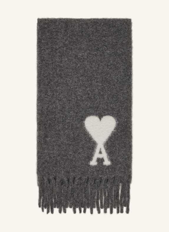 AMI PARIS Schal mit Alpaka GRAU