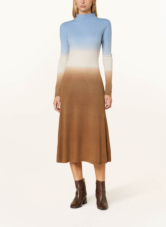 SPORTALM Knit dress LIGHT BLUE/ ECRU/ BROWN