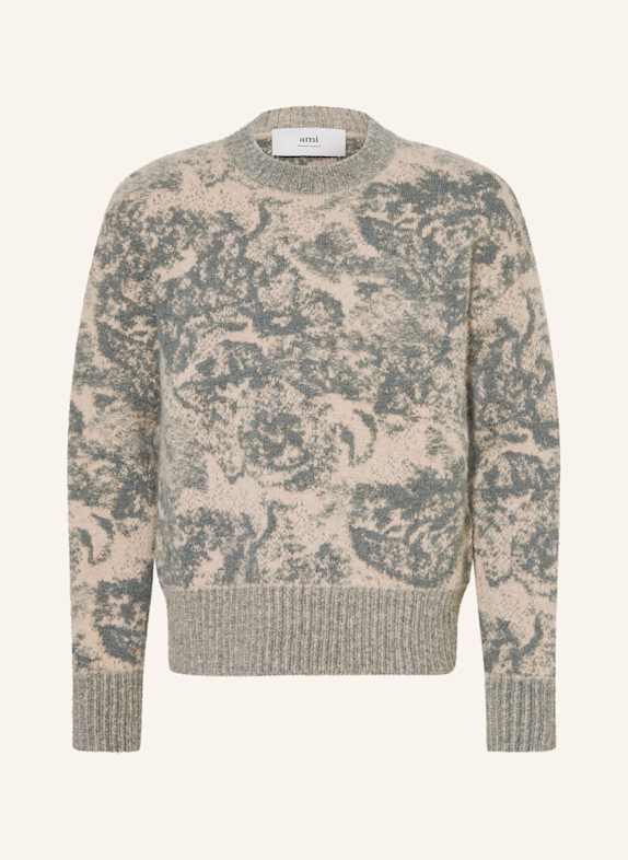 AMI PARIS Sweater with alpaca and mohair BEIGE/ GREEN