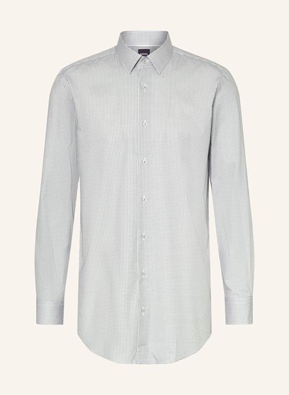 BOSS Koszula HANK slim fit JASNOZIELONY/ BIAŁY