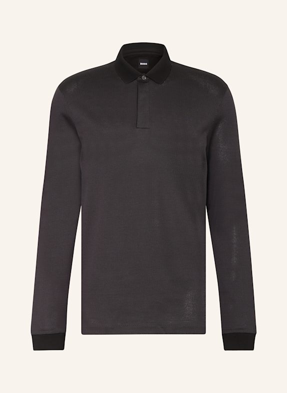 BOSS Koszulka polo z piki PADO regular fit CZARNY/ CZIEMNOSZARY