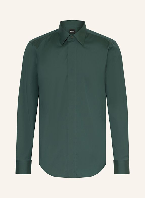 BOSS Koszula JOE slim fit CIEMNOZIELONY