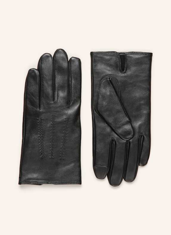 BOSS Lederhandschuhe HAINZ mit Touchscreen-Funktion SCHWARZ