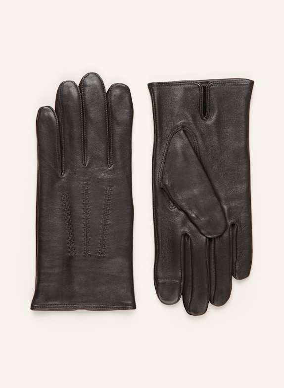 BOSS Lederhandschuhe HAINZ mit Touchscreen-Funktion DUNKELBRAUN