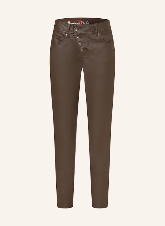 Buena Vista mALIBU 7/8 trousers in leather look DARK BROWN