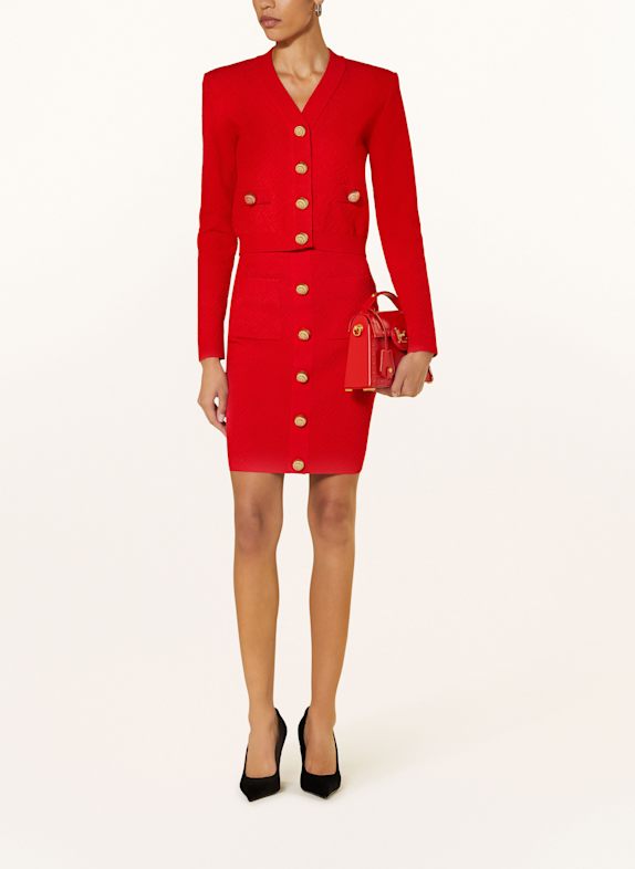 BALMAIN gebreide rok ROOD