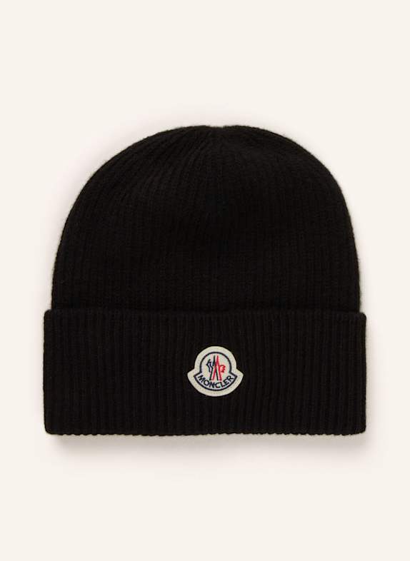 MONCLER Mütze mit Cashmere SCHWARZ