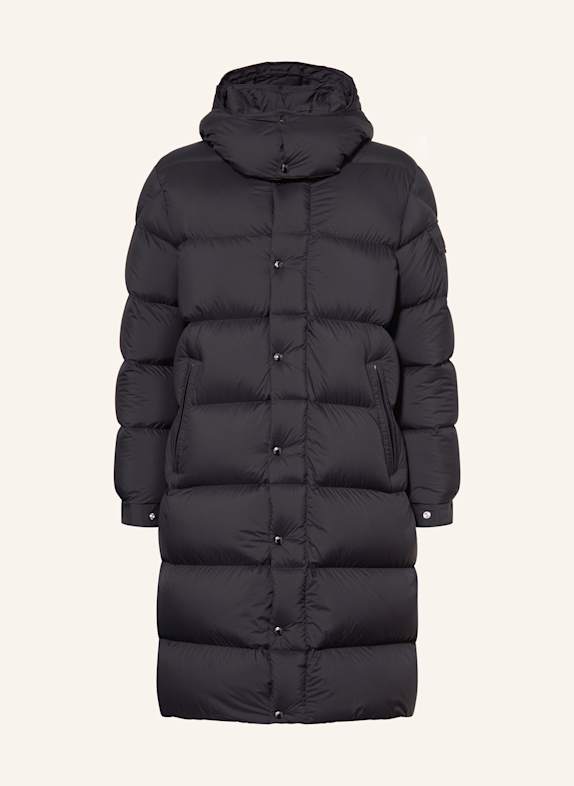 MONCLER Płaszcz puchowy MISONET z odpinanym kapturem CZARNY