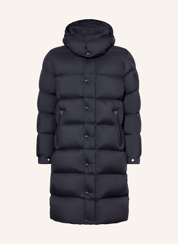 MONCLER Płaszcz puchowy MISONET z odpinanym kapturem GRANATOWY