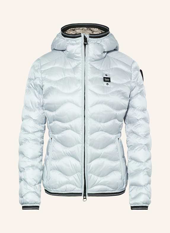 Blauer Daunenjacke CAMELIA mit Schmucksteinen HELLBLAU