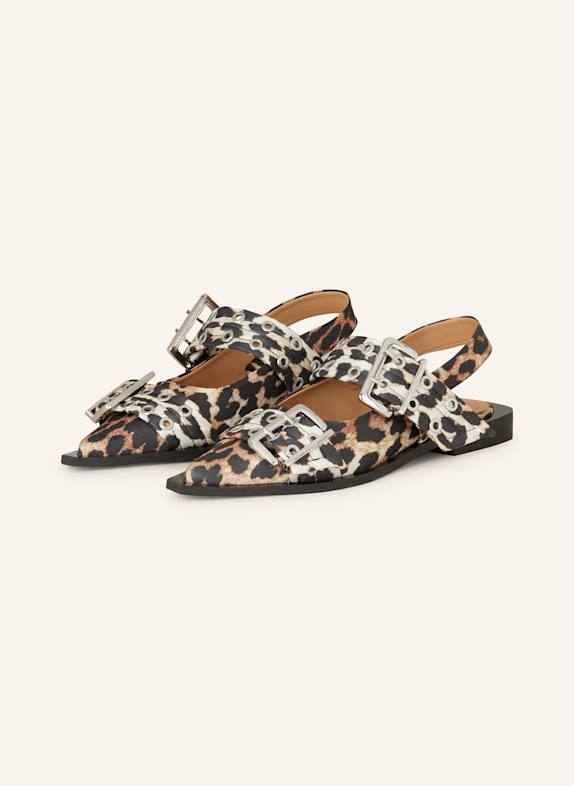 GANNI Slingballerinas HELLBRAUN/ SCHWARZ