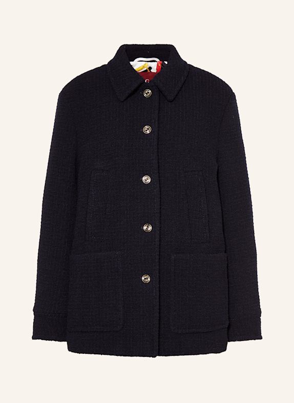 GUCCI Bouclé-Jacke DAMIER DUNKELBLAU