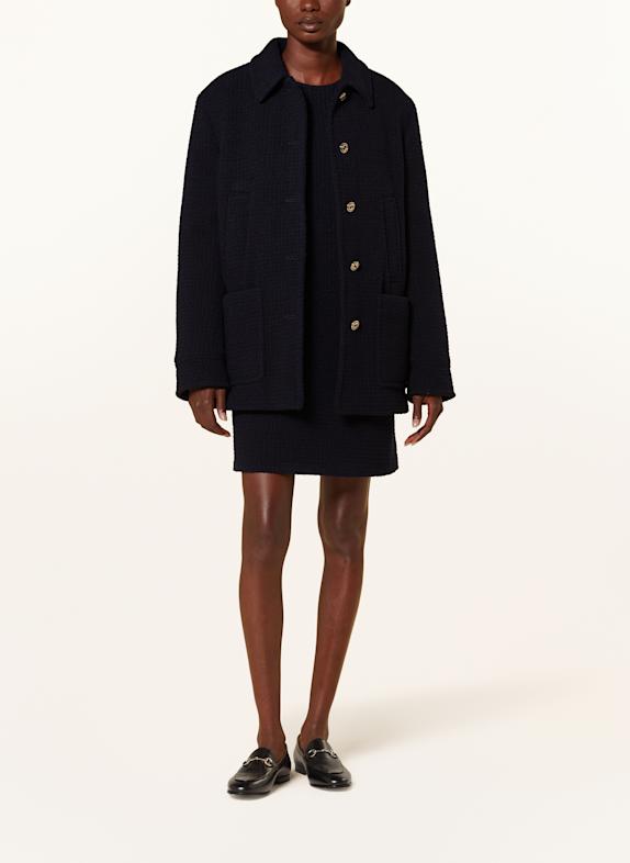 GUCCI Bouclé-Jacke DAMIER DUNKELBLAU