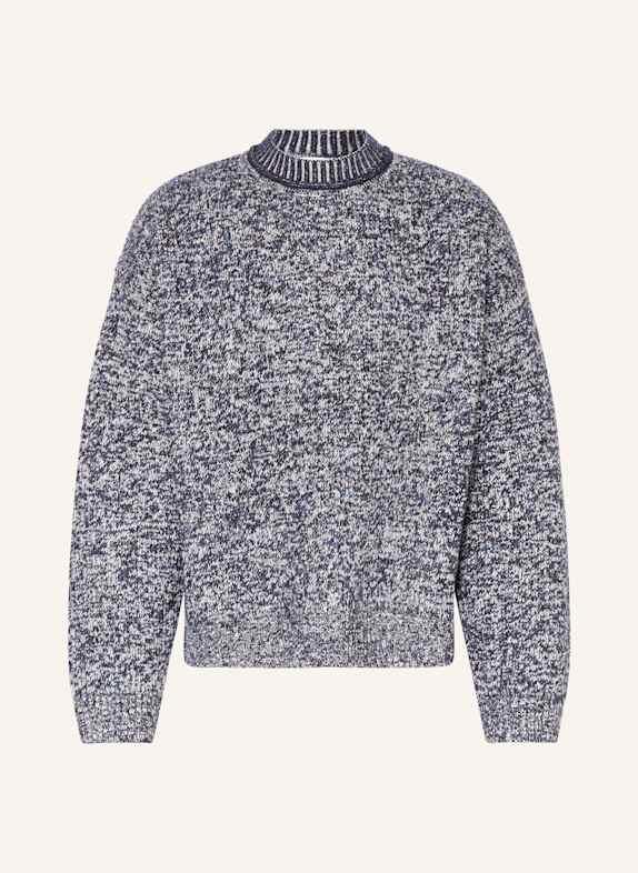 Acne Studios Pullover mit Glitzergarn DUNKELBLAU/ WEISS/ SILBER