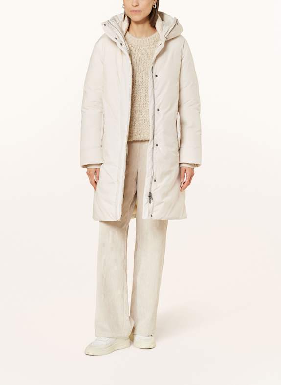 WOOLRICH Péřová parka LUXURY COCOON KRÉMOVÁ