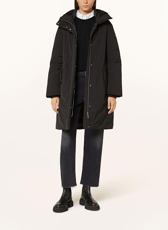 WOOLRICH Péřová parka LUXURY COCOON ČERNÁ