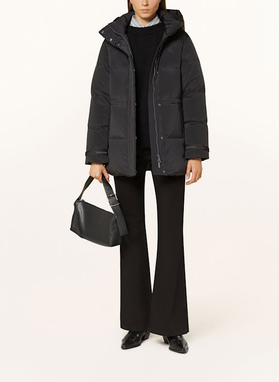 WOOLRICH Down jacket ALSEA with removable hood BLACK