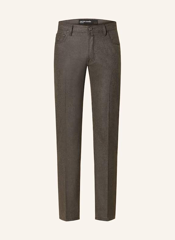 JACOB COHEN Flanellhose Slim Fit BRAUN