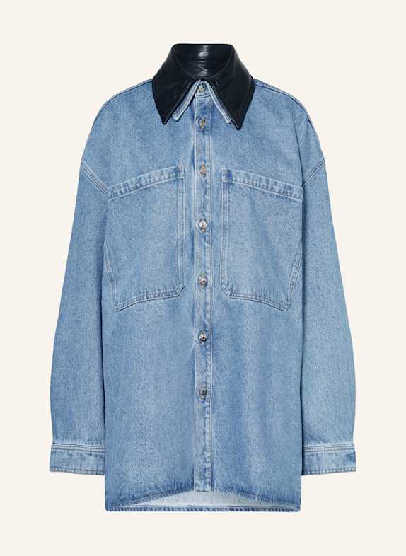 Nanushka Kurtka jeansowa oversize BEAUX z odpinanym kołnierzem JASNONIEBIESKI