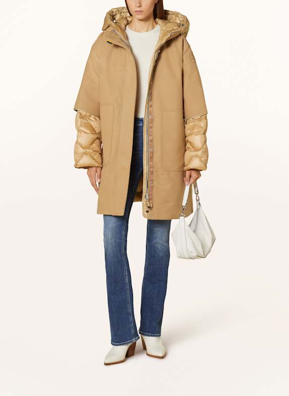 PARAJUMPERS Daunenmantel JOY im Materialmix CAMEL