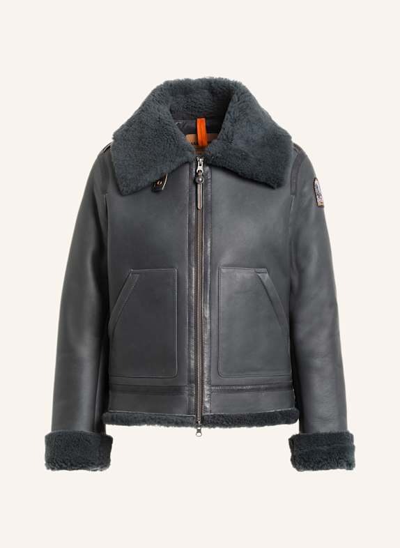 PARAJUMPERS Lederjacke GIALEAN DUNKELGRAU