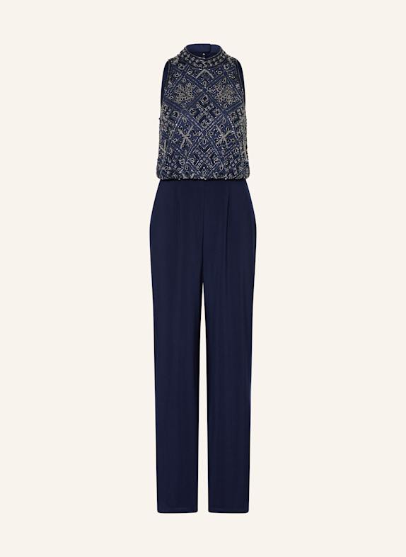 ADRIANNA PAPELL Jumpsuit mit Pailletten DUNKELBLAU/ GRAU/ SILBER