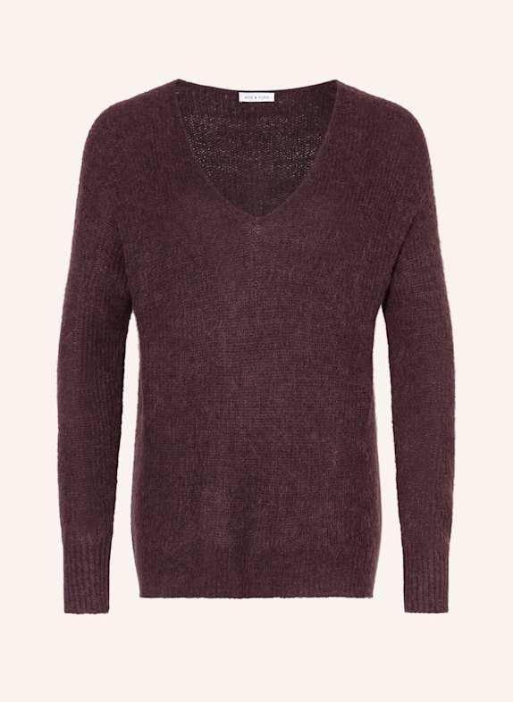 MRS & HUGS Pullover mit Alpaka DUNKELROT