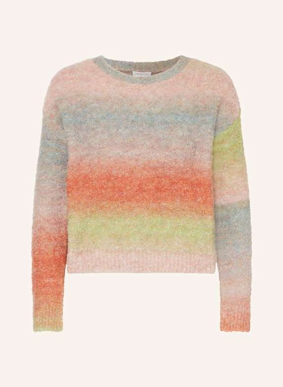 MRS & HUGS Sweter z bouclé BLADORÓŻOWY / JASNOZIELONY / POMARAŃCZOWY