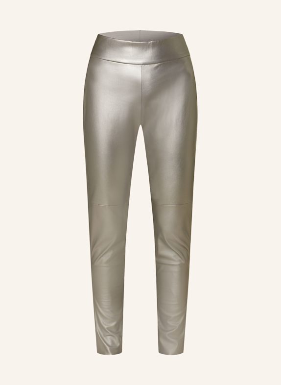 Juvia Hose ELENA in Lederoptik SILBER
