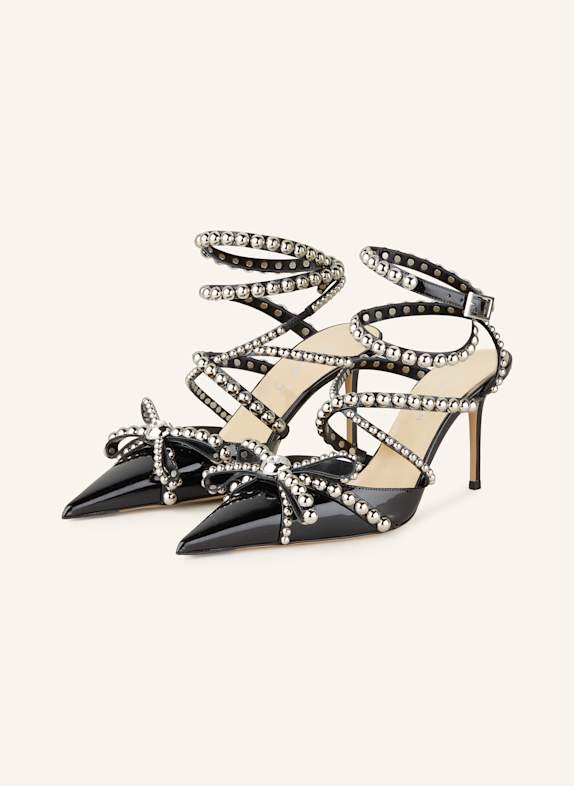 MACH & MACH Lack-Pumps CHRYSTAL STUDS mit Nieten SCHWARZ